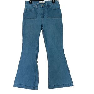 Hollister Jeans Womens 32x31 Light Wash Blue Curvy High-Rise Vintage Flare 70's